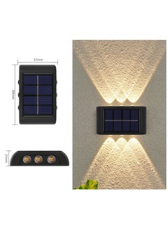 Rewell 6 Lamp Beads LED Solar Outdoor Waterproof Warm Light Wall Lamps Light the Yard and Garden  - Image 1