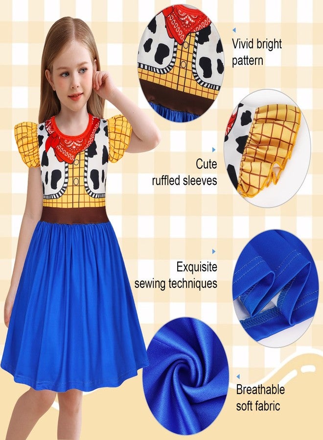 Eledobby Girls Princess Dress Kids Halloween Costume Cosplay Dress Up Christmas Birthday Gift 5-6Years - Image 4
