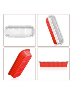 Excefore Aluminum Foil Bread Pans,50pcs 6.8oz Disposable Aluminum Foil Mini Loaf Baking Pans with Lids，Small Bread Tins, Aluminum Baking Cups Ramekins, Dessert Bakeware Pans Containers (Red)  - Image 4