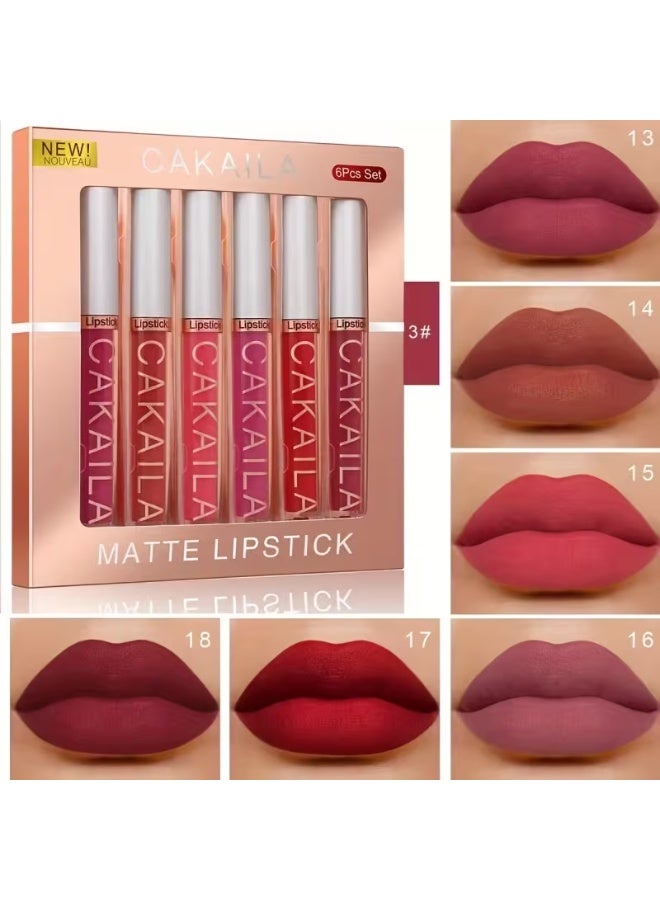 CAKAILA 6-Color Lip and Cheek Tint Set - Long-Lasting Waterproof Liquid Stain for Natural Look - Image 1