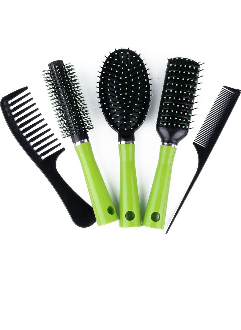 Lugmo Dowry Set of 5 Combs with Wooden Stand Green Color + Mirror  - Image 4
