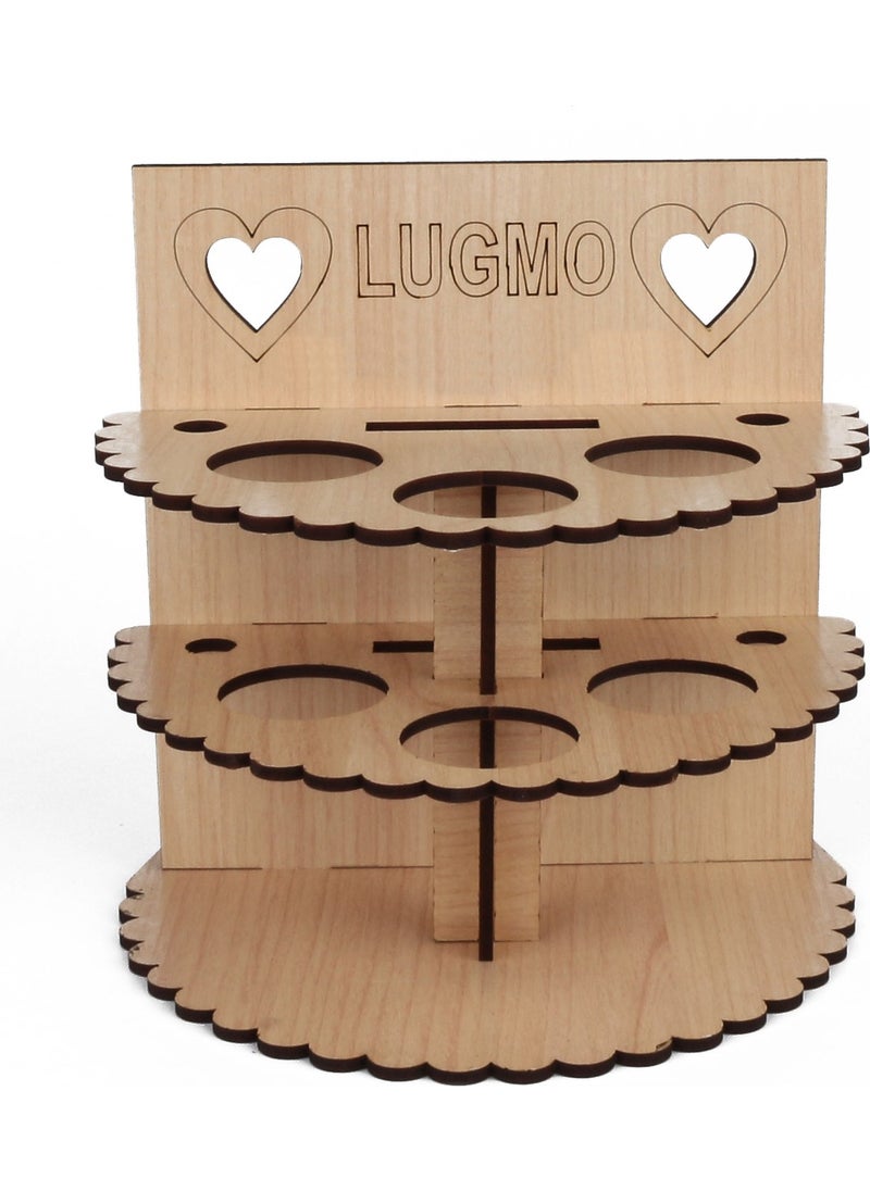Lugmo Dowry Set of 5 Combs with Wooden Stand Green Color + Mirror  - Image 5