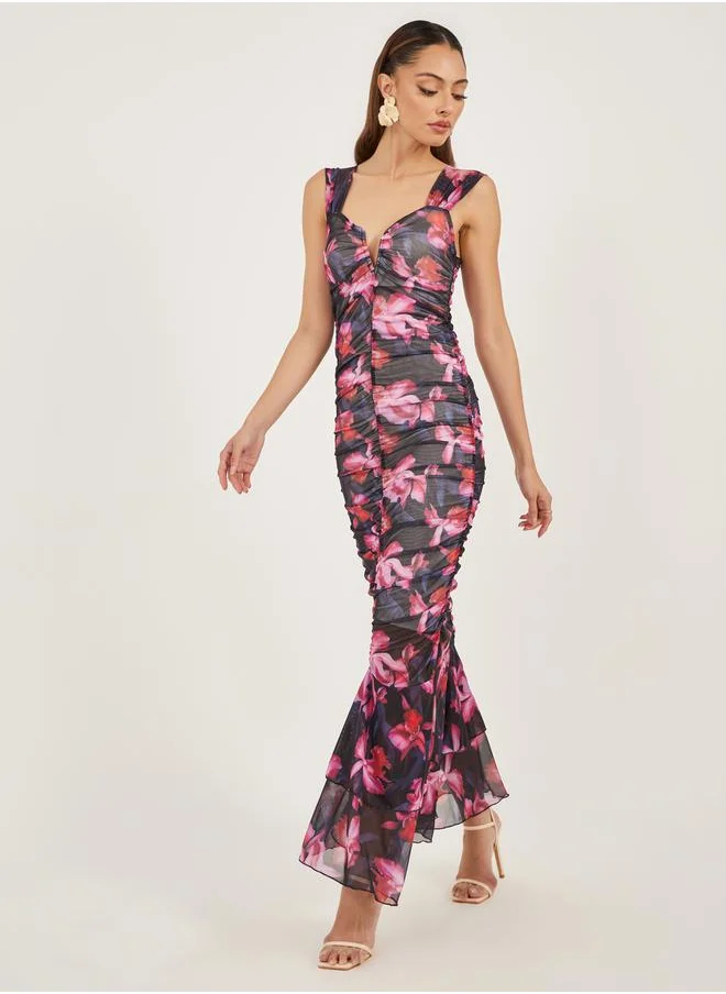 Styli All-Over Print Sleeveless Bodycon Maxi Dress