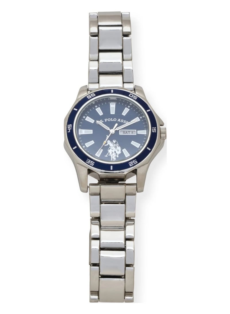 يو اس بولو اسن ساعة رجالية كوارتز معدنية بمينا زرقاء USC80525 - Image 3