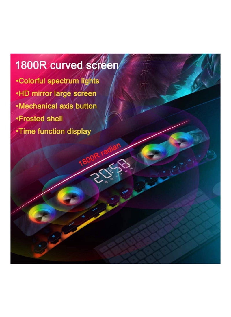 Generic - Wireless HiFi Speaker Computer Game Subwoofer Bluetooth Speaker 3600mAh Sound Bar Stereo Music Player Clock 3D Stereo Bass Surround Sound Box 3.5mm Audio Input for PC Laptop - Image 1