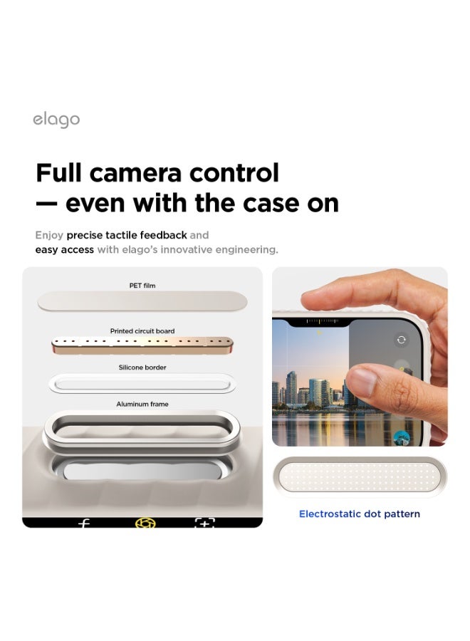 Elago Magnetic Ridge Silicone for iPhone 17 Pro MAX case cover [Camera Control Button Cover] compatible with MagSafe Shockproof - Stone - Image 4