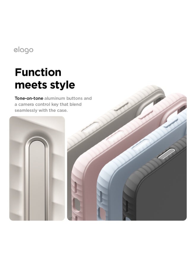 Elago Magnetic Ridge Silicone for iPhone 17 Pro MAX case cover [Camera Control Button Cover] compatible with MagSafe Shockproof - Stone - Image 5