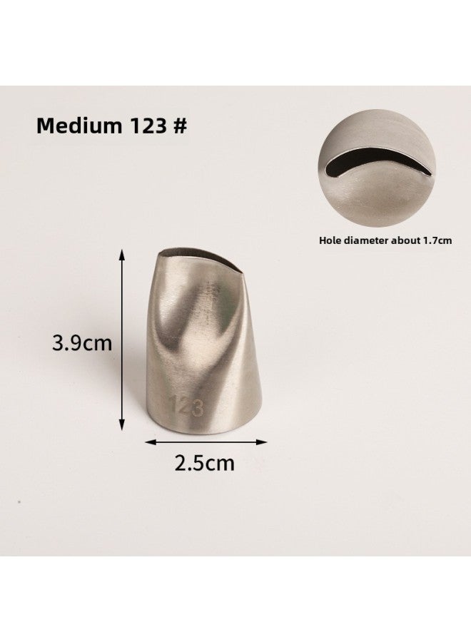Stainless Steel Pastry Nozzle Korean Style Pastry Milking Oil Rose Cake Cream Cream Petal Skirt Pastry Nozzle 104 Mouth-Specifications:123 - Image 1