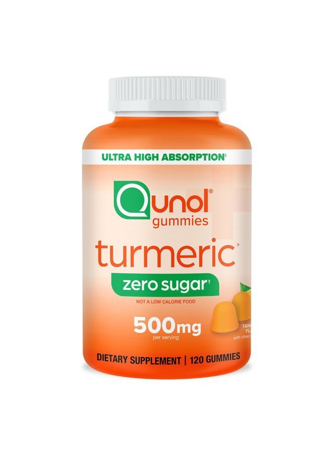 Qunol Zero Sugar Turmeric Gummies, Gummy with 500mg Turmeric Curcumin, Joint Support Supplement, Ultra High Absorption Tumeric Curcumin, Vegetarian, Gluten Free, 120 Count - Image 1