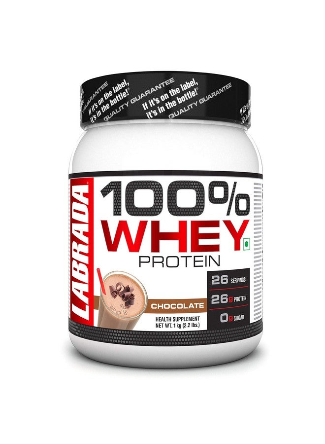 LABRADA 100% Whey Protein Concentrate, Post Workout, 26G Protein, 0G Sugar, Chocolate, 2.2 Lbs  - Image 1
