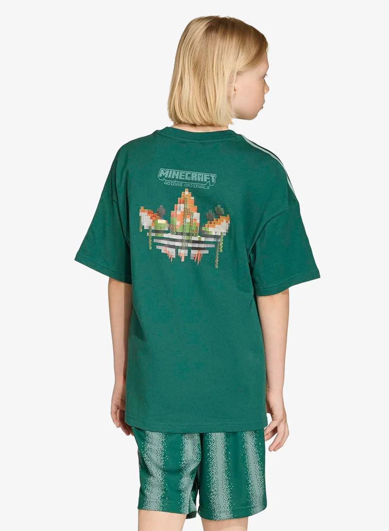 اديداس اوريجينالز تيشيرت ماينكرافت فضفاض بأكمام خفاش للشباب