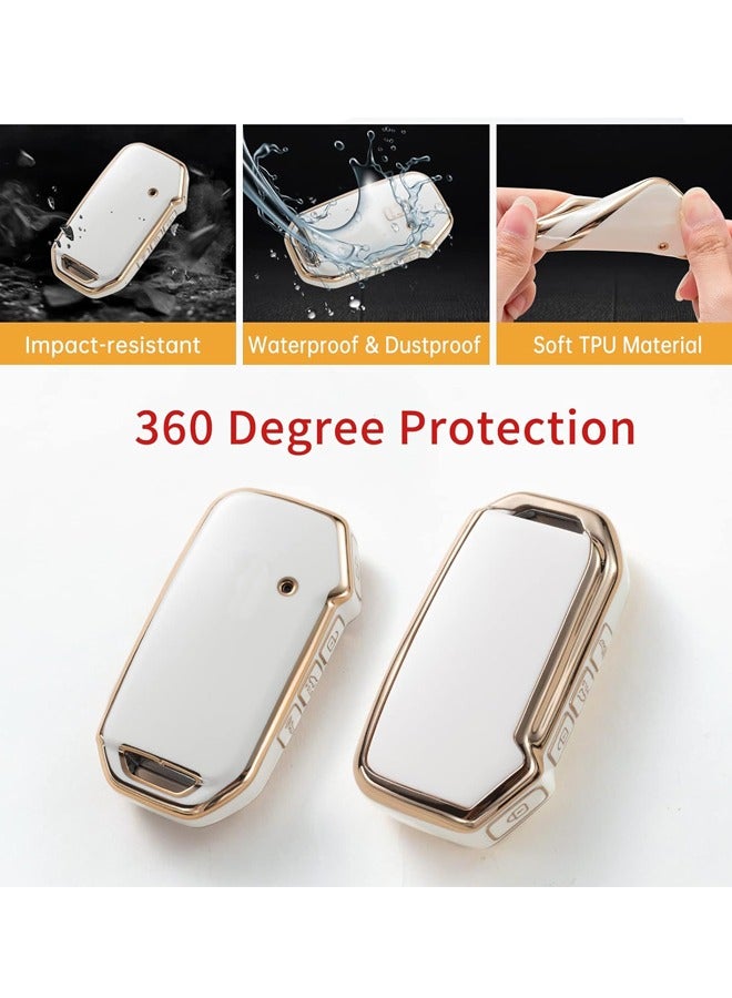 Kia Key Fob Cover, Key Case Shell Compatible with Kia Cerato Ceed Forte NIRO Sorento Seltos Sportage Soul Telluride Remote Smart Key Protector (White) - Image 2