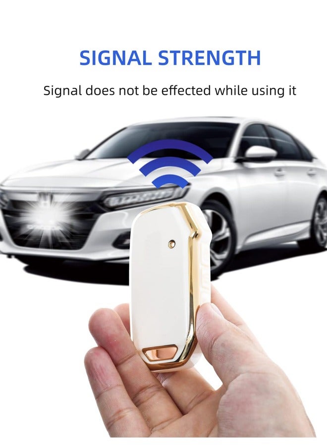Kia Key Fob Cover, Key Case Shell Compatible with Kia Cerato Ceed Forte NIRO Sorento Seltos Sportage Soul Telluride Remote Smart Key Protector (White) - Image 4