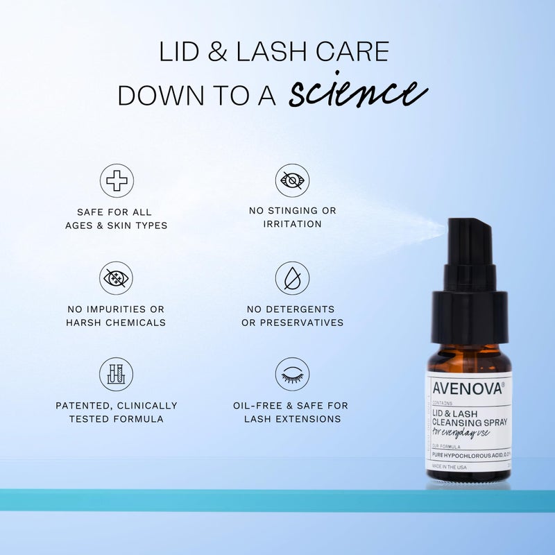 Avenova Eyelid and Eyelash Cleanser Spray - 20ml Bottle - Gentle Everyday Pure Hypochlorous Acid Spray for Eye Irritation - Image 4