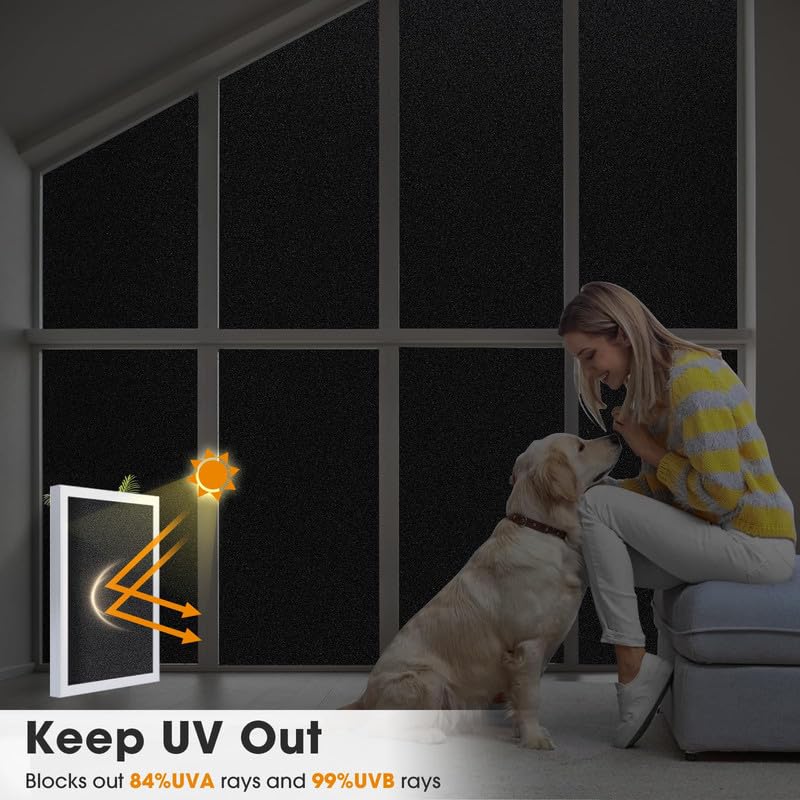 HomeVera 100% Blackout Black Glass Film for Privacy, Sunlight & Heat Blocking, 12 X 60 Inchs - Image 3