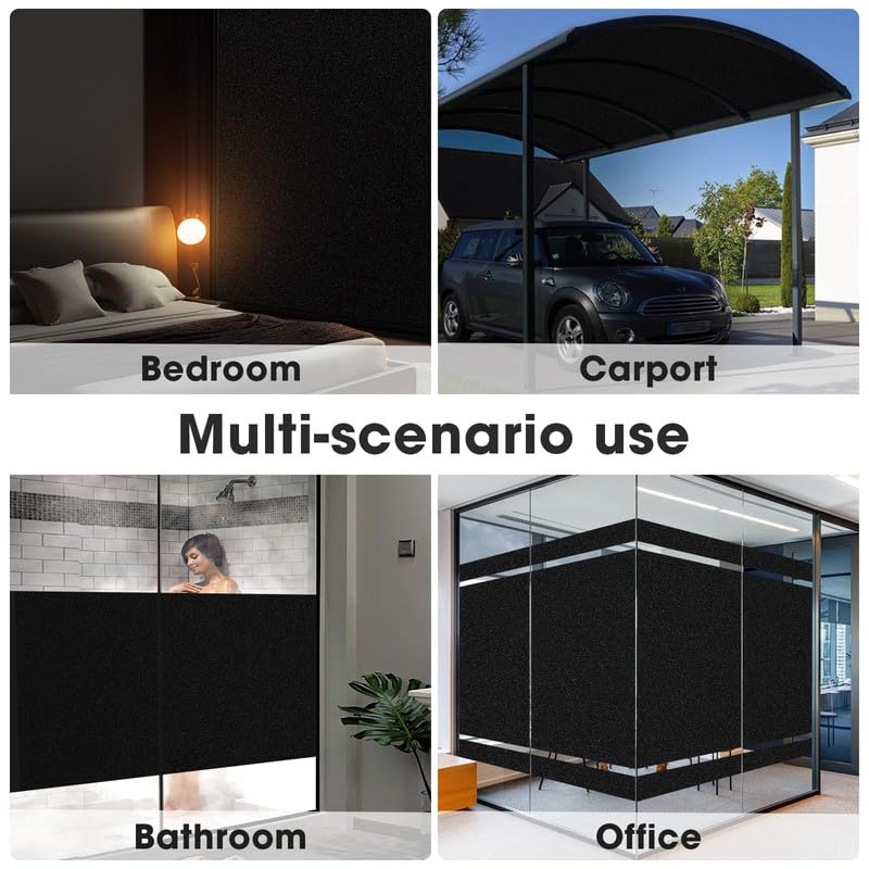 HomeVera 100% Blackout Black Glass Film for Privacy, Sunlight & Heat Blocking, 12 X 60 Inchs - Image 5