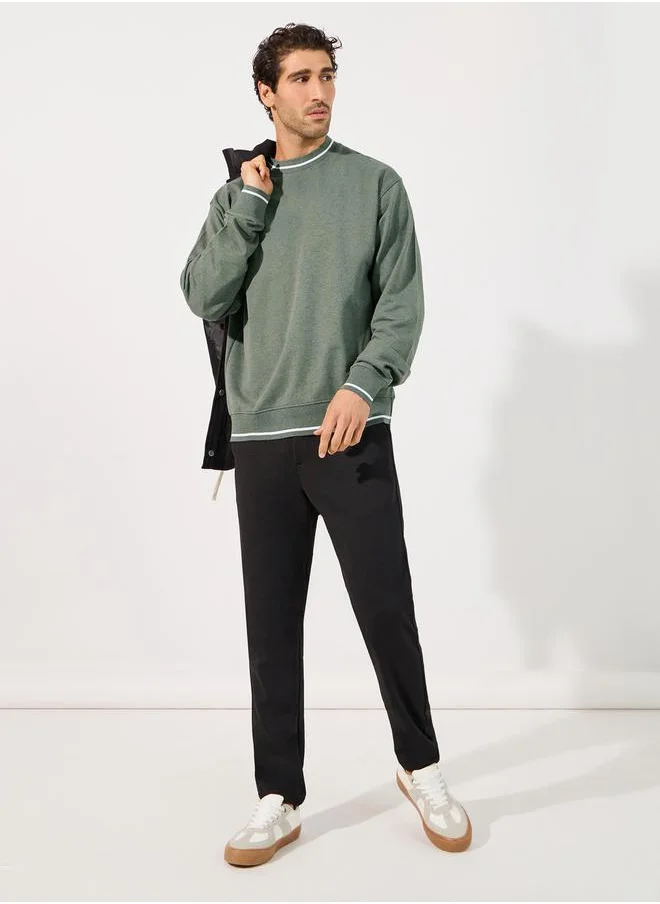 Styli Double Tipping Detail Relaxed Fit Sweatshirt