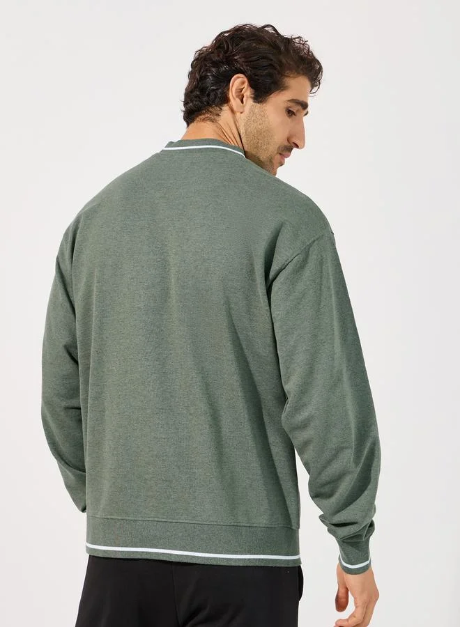 Styli Double Tipping Detail Relaxed Fit Sweatshirt