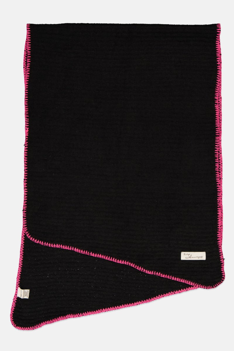 Vintage Havana Women Knitted Scarves 174 L x 57 H cm, Black - Image 2