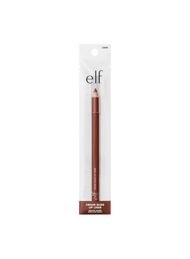 elf e.l.f. Cream Glide Lip Liner, Highly-Pigmented Pencil For Shaping & Sculpting Lips, Semi-Matte Finish, Vegan & Cruelty-Free, Mauve Aside - Image 2