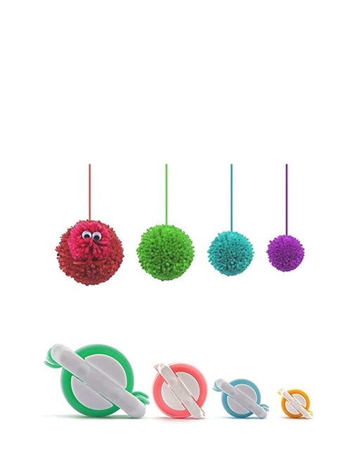 Pom Pom Maker,4 Sizes Fluff Ball Weaver Needle PomPom Maker Sets-DIY Pompoms Craft Doll Making Kits -Wool Yarn Knitting Craft Tool Set Pom-pom Maker for Kids or Adults