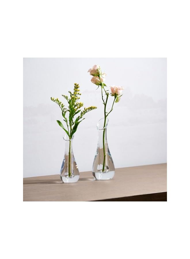 erorex Acrylic Single Flower Vase, Unbreakable Curvy Decorative Design, 2 Size Options, Long and Short (Clear, Short) - Image 4