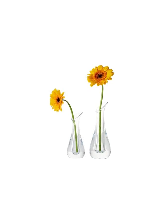 erorex Acrylic Single Flower Vase, Unbreakable Curvy Decorative Design, 2 Size Options, Long and Short (Clear, Short) - Image 2