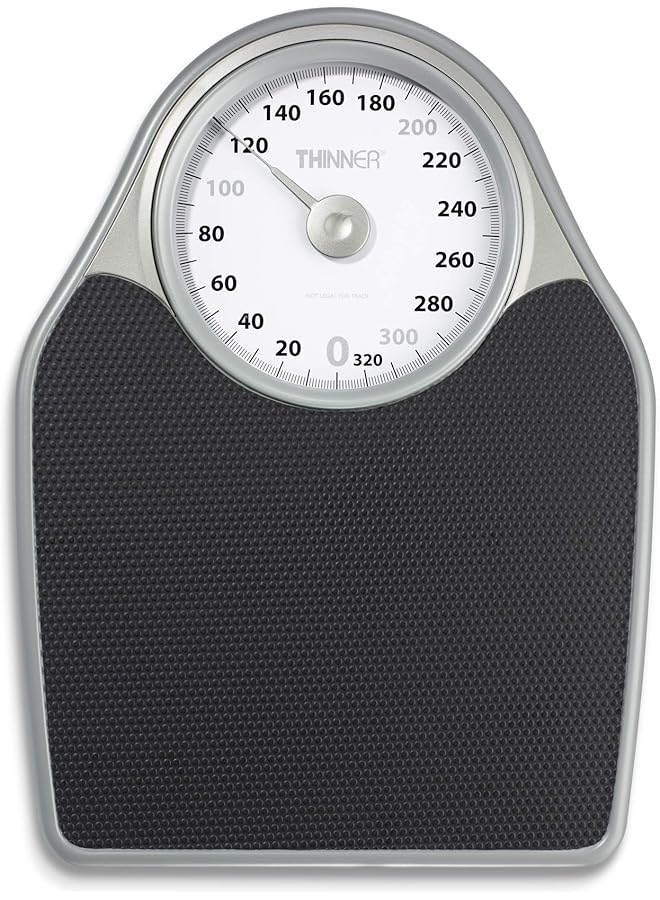 PROMASS Thinner Extra-Large Dial Analog Precision Bathroom Scale, Analog Bath Scale, Measures Weight Up To 330 Lbs, Black - Image 1