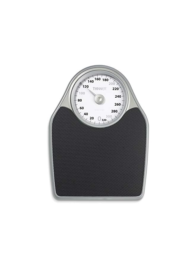 PROMASS Thinner Extra-Large Dial Analog Precision Bathroom Scale, Analog Bath Scale, Measures Weight Up To 330 Lbs, Black - Image 2