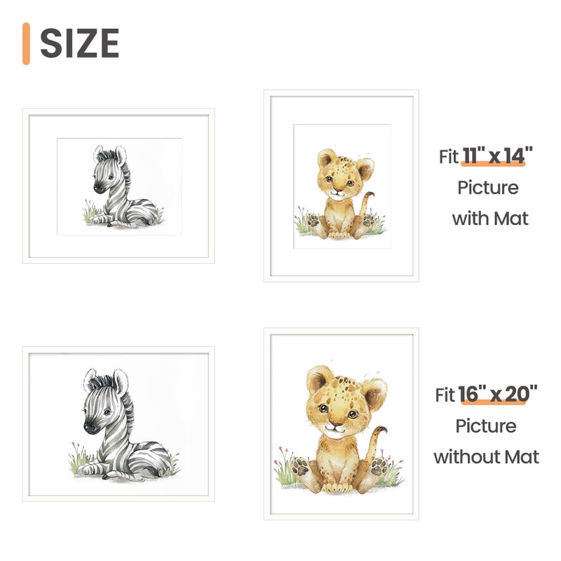 upsimples 16x20 Picture Frame Set of 5, Display Pictures 11x14 with Mat or 16 x 20 Without, Wall Gallery Poster Frames, White - Image 5