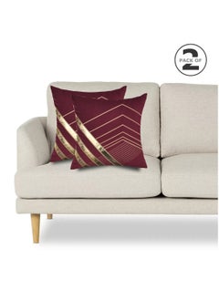 Donetella Decorative Embroidered Cushion Maroon/gold 45x45Cm (Without Filler)  - Image 2