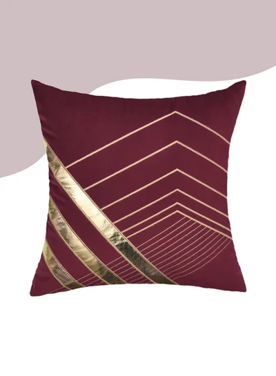 Donetella Decorative Embroidered Cushion Maroon/gold 45x45Cm (Without Filler)