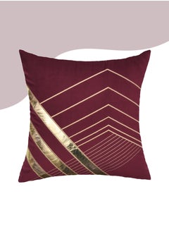 Donetella Decorative Embroidered Cushion Maroon/gold 45x45Cm (Without Filler)  - Image 1