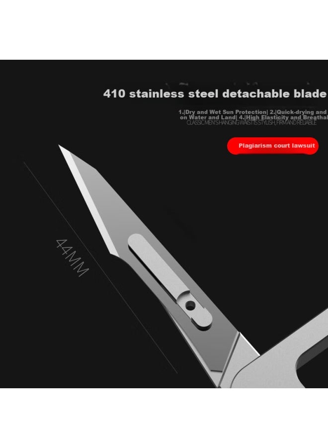 Laben Titanium Alloy Car Keychain Men's With Folding Utility Knife Self-defense Portable Multi-function Keychain Pendant - Image 2