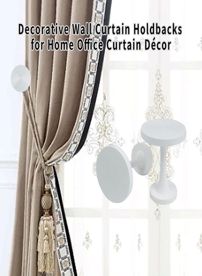 Shonmogar Curtain Tiebacks 2 Pack Curtain Holdbacks Zinc Alloy Curtain Tie Backs Wall Mounted with Screws, Decorative Curtain Hooks for Drapes Stylish White Curtain Holders for Home Office Decor - Image 5