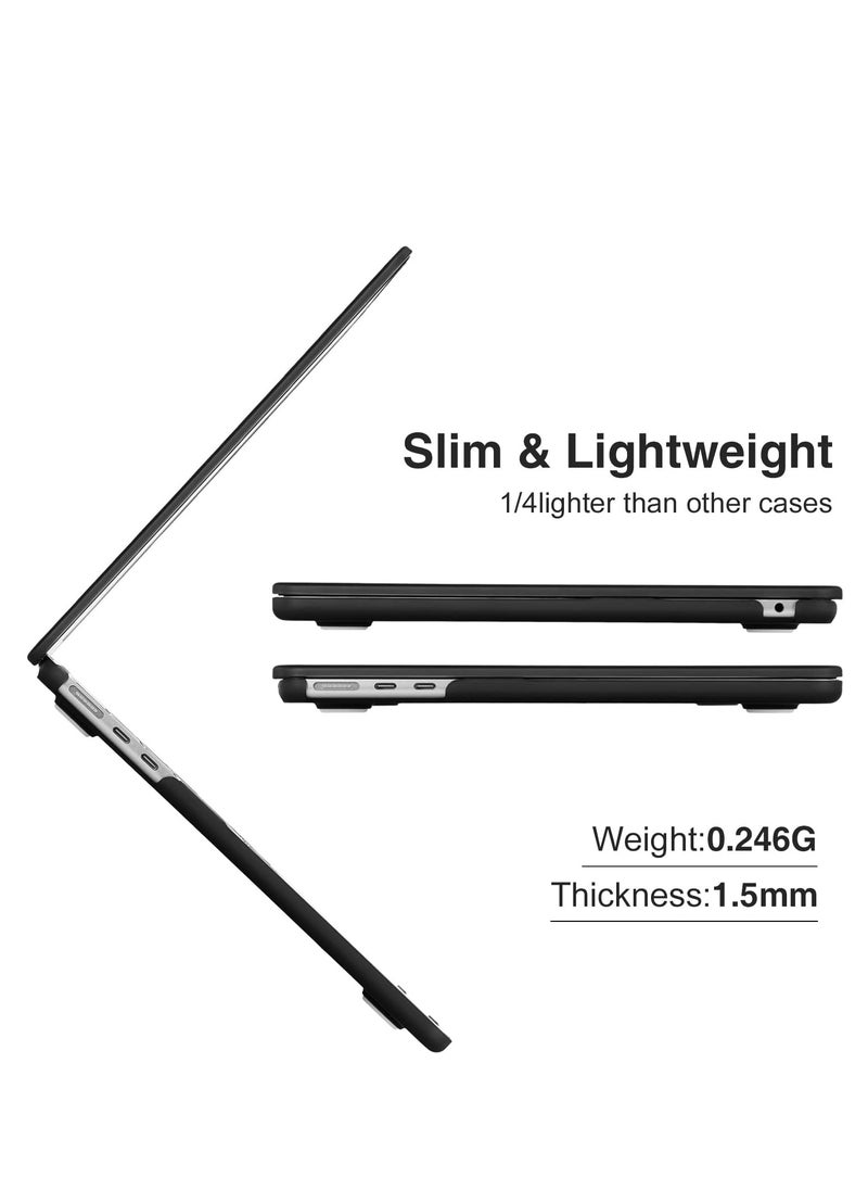 Generic 3 in 1 Case Compatible with MacBook Air 13.6 inch 2022 A2681 M2 Chip and 2024 A3113 M3 Chip and 2025 A3240 M4 Chipwith Retina Display, Plastic Hard Shell Case + TPU Keyboard Skin Cover + Screen Protector, Black  - Image 4