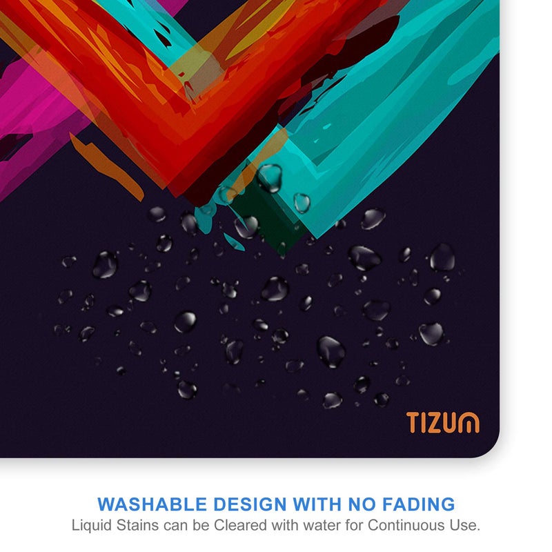 AirCase Tizum Mouse Pad/Computer Mouse Mat with Anti-Slip Rubber Base | Smooth Mouse Control | Spill-Resistant Surface for Laptop, Notebook, MacBook, Gaming, Laser/Optical Mouse, 9.4”x 7.9”, Multicolored - Image 3