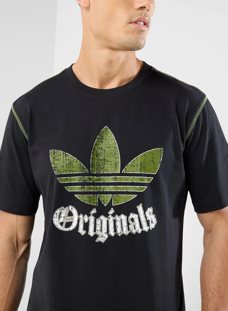 Adidas Originals Black Distressed Graphic T-Shirt for Men | Best Price UAE