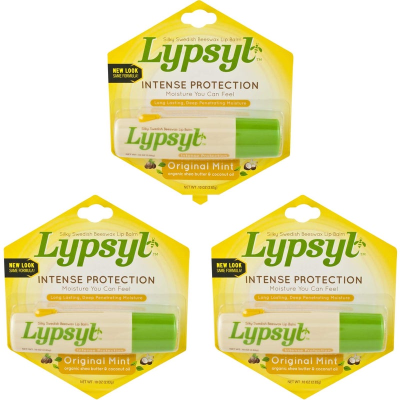 Lypsyl Intense Protection Original Mint Lip Balm 010 oz 3Pack