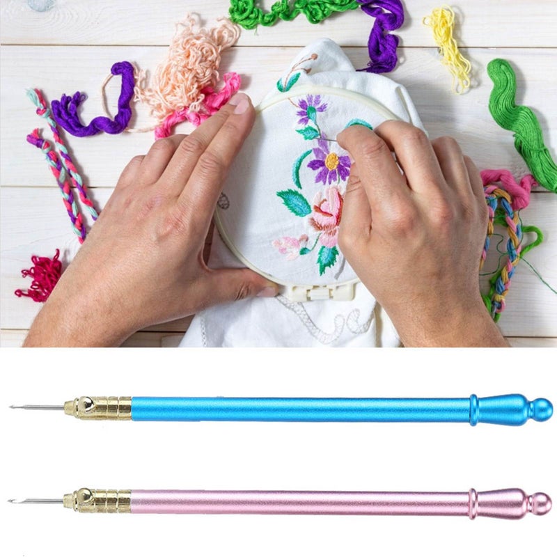 Embroidery Crochet Hook French Tambour Beading Sequins Stainless Steel Handle Sewing Craft Tool - Image 1