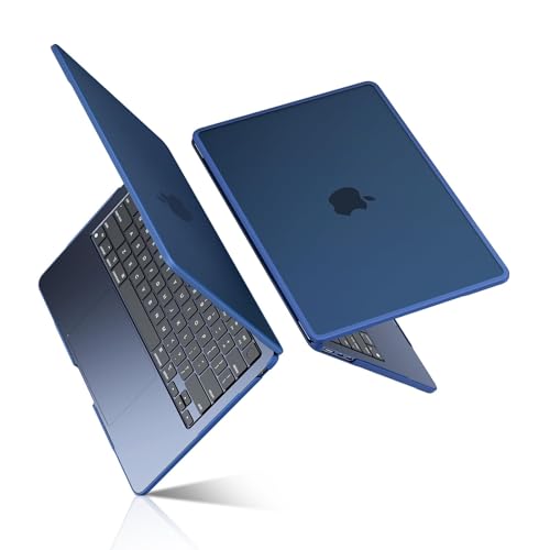 BlueSwan Hard Shell Case Compatible for Apple Macbook Air 13 inch M5 2026 2025 2024 2022 M4 M3 M2,A3449 A3240 A3113 A2681,13.6 Matte TPU Frame Anti-fingerprint Laptop Protective Cover-Frosted Midnight - Image 1