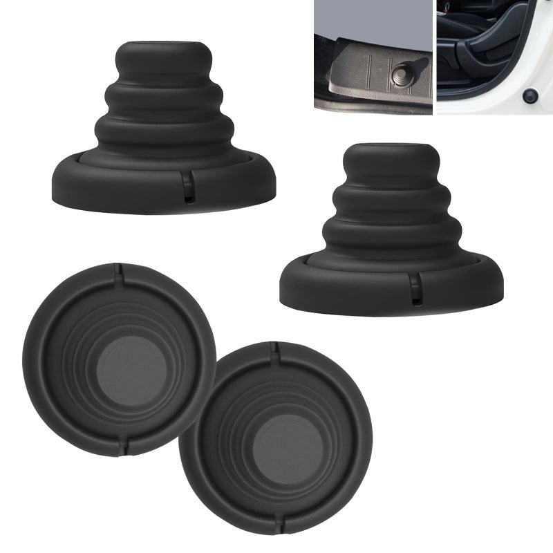 MOXRUQ 4 PCS Car Silicone Cushion Pads Airbag Shock Absorber Car Door AntiCollision Buffer Universal for Cars Trucks Black - Image 3