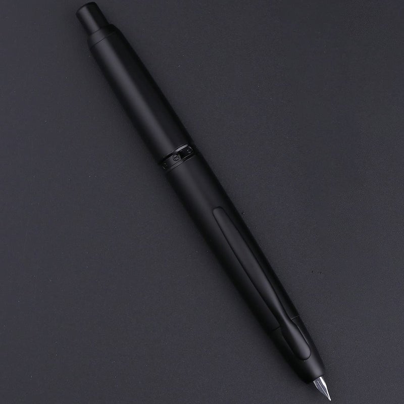 erofa Majohn A1 Press Fountain Pen with Box, Retractable Extra Fine Nib Metal Matte Black Ink Pen with Converter for Writing - Image 3