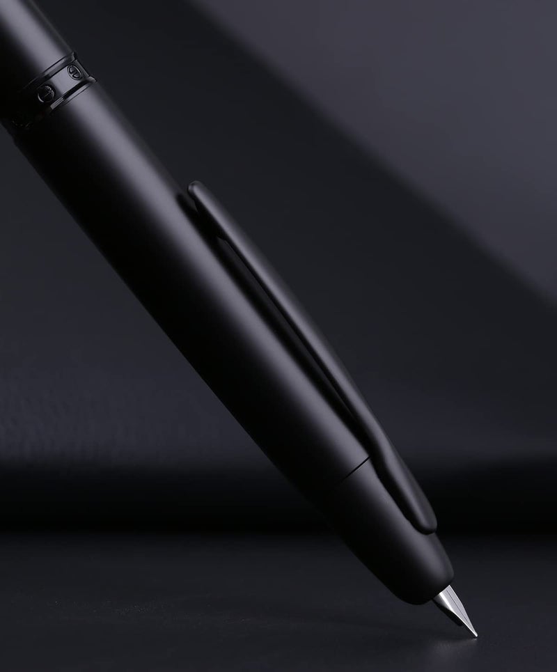 erofa Majohn A1 Press Fountain Pen with Box, Retractable Extra Fine Nib Metal Matte Black Ink Pen with Converter for Writing - Image 4