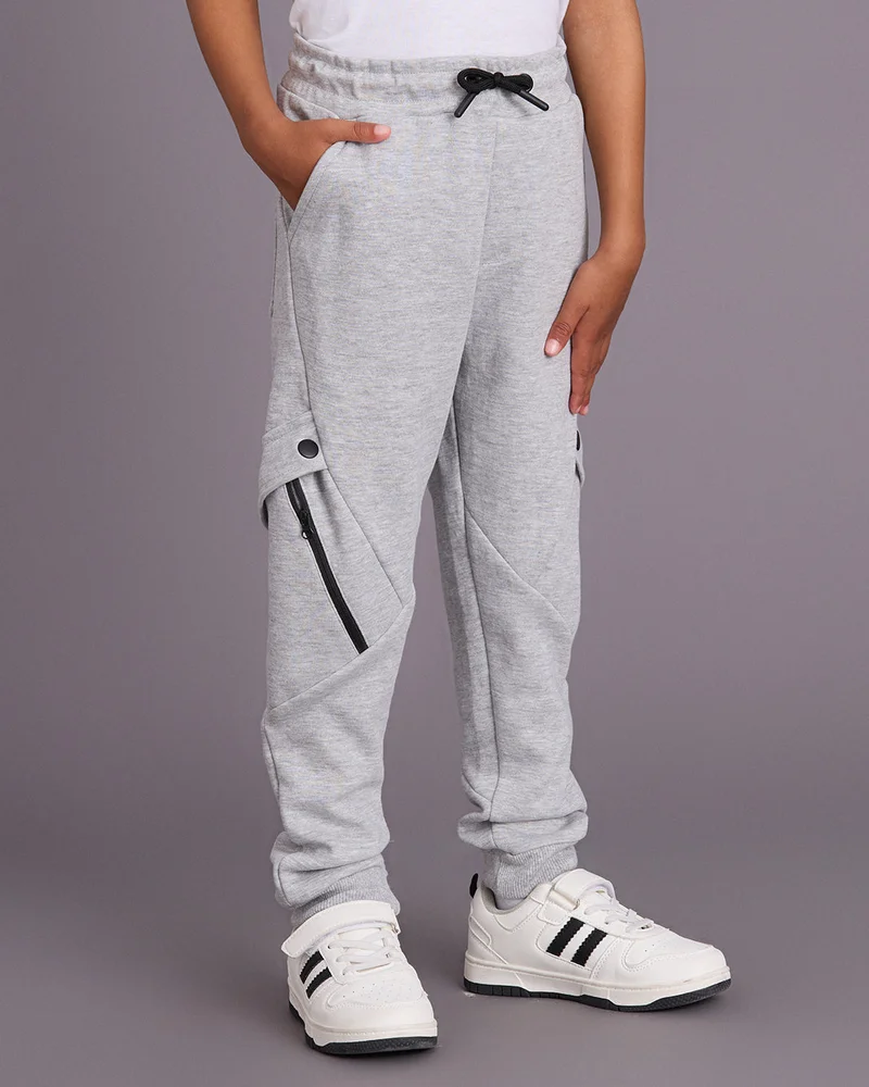 Redtag Boys Mélange Cut N Sew Active Pants