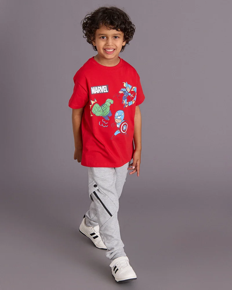 Redtag Boys Mélange Cut N Sew Active Pants