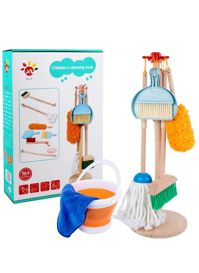 XiuWoo - Wooden Detachable Kids Children Cleaning Toy Set Housekeeping Kit - Image 1