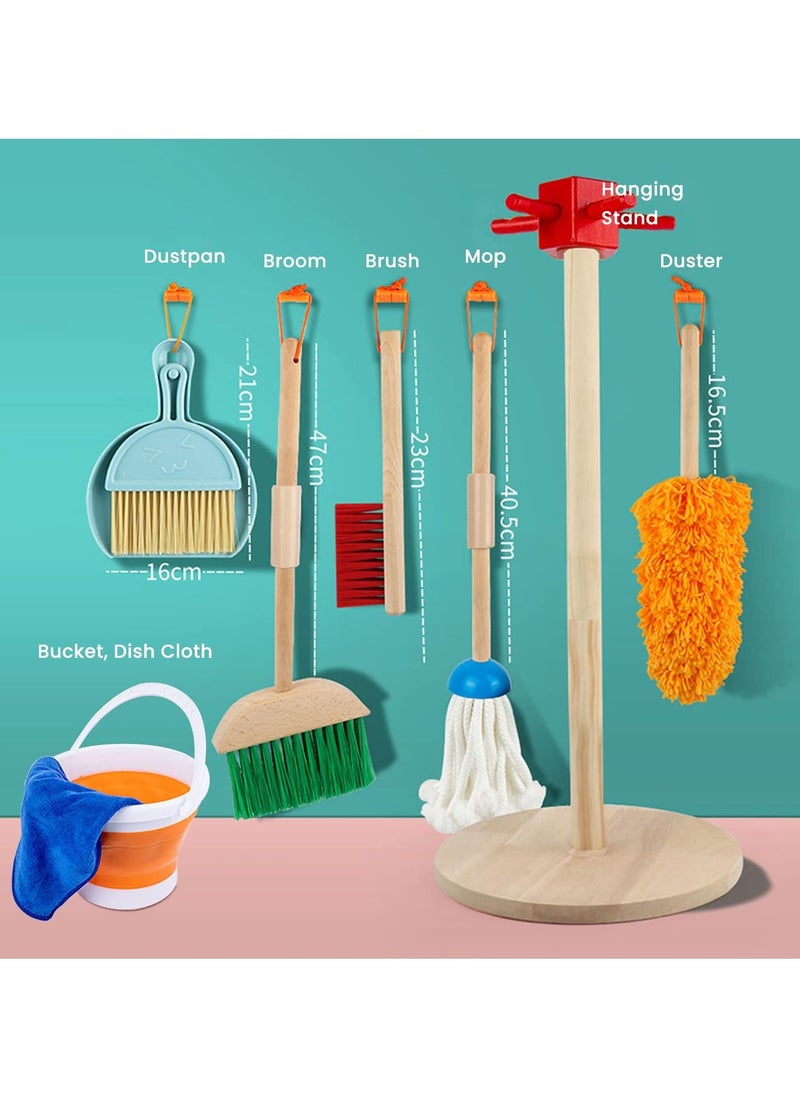 XiuWoo - Wooden Detachable Kids Children Cleaning Toy Set Housekeeping Kit - Image 1