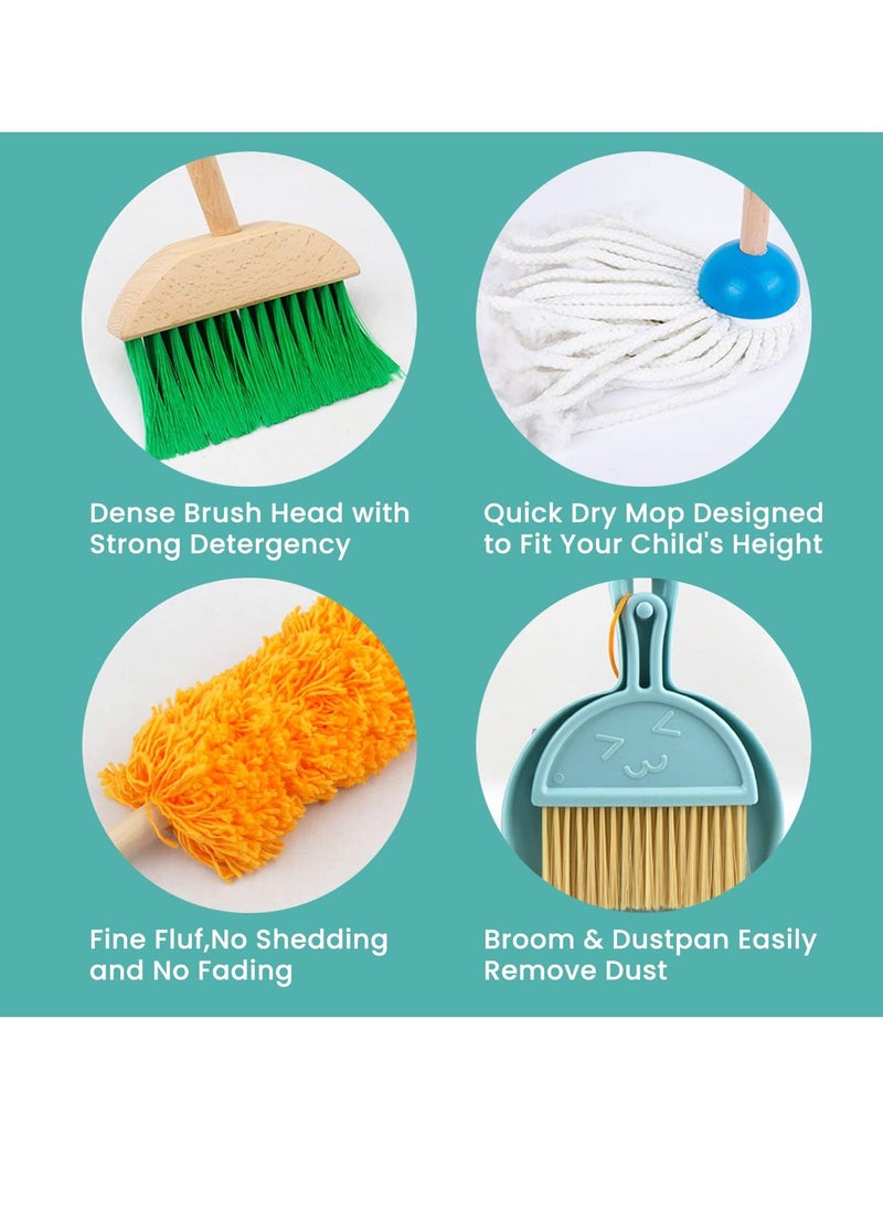 XiuWoo - Wooden Detachable Kids Children Cleaning Toy Set Housekeeping Kit - Image 1
