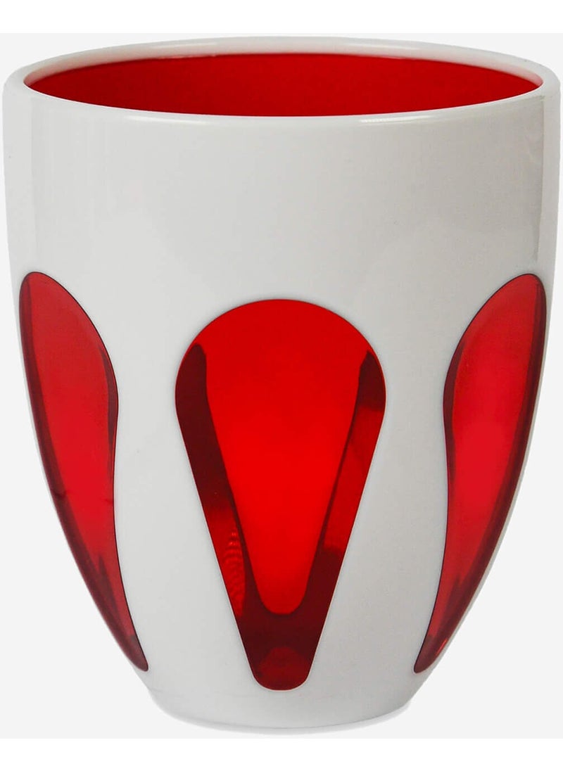 Baci milano Bi-Color Red Acrylic Water Glass 